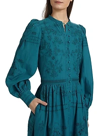 Embroidered Cotton Voile Maxi Dress