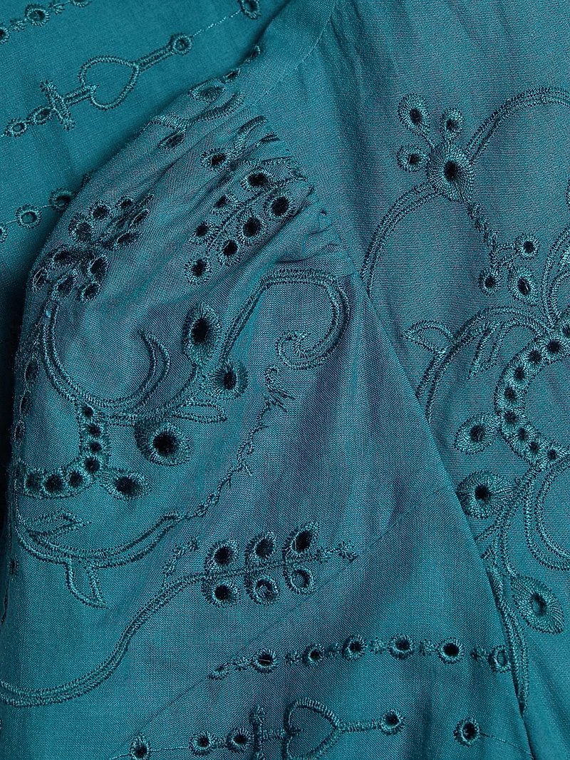 Embroidered Cotton Voile Maxi Dress