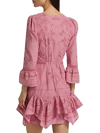 Embroidered Cotton Voile Minidress