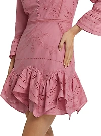 Embroidered Cotton Voile Minidress