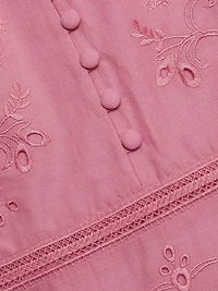 Embroidered Cotton Voile Minidress