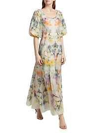 Floral Scoopneck Fit & Flare Maxi Dress