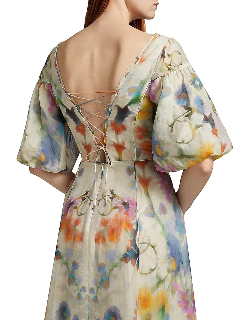 Floral Scoopneck Fit & Flare Maxi Dress