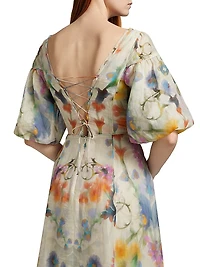 Floral Scoopneck Fit & Flare Maxi Dress