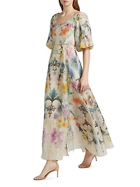 Floral Scoopneck Fit & Flare Maxi Dress