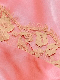 Orchid Lace-Trimmed Silk Crop Cami