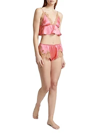 Loungewear Orchid Lace-Trimmed Shorts