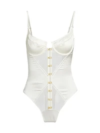 Temptress Stretch Silk-Tulle Underwire Bodysuit