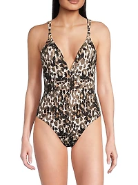 Daphy Leopard Print One-Piece Swimsuit