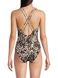 Daphy Leopard Print One-Piece Swimsuit