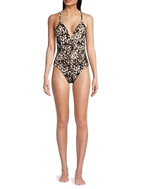 Daphy Leopard Print One-Piece Swimsuit