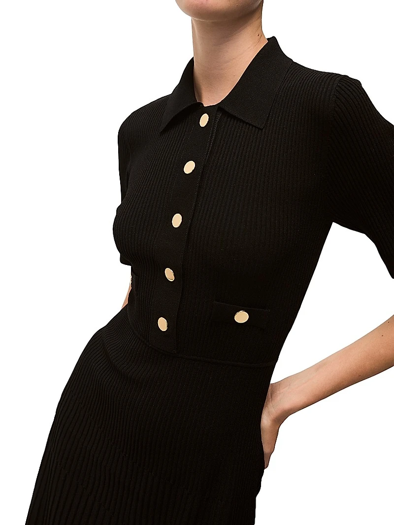 Lauper Rib-Knit Sweaterdress