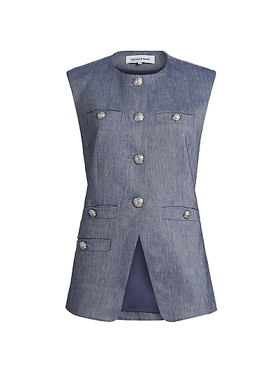 Tamara Linen-Blend Vest