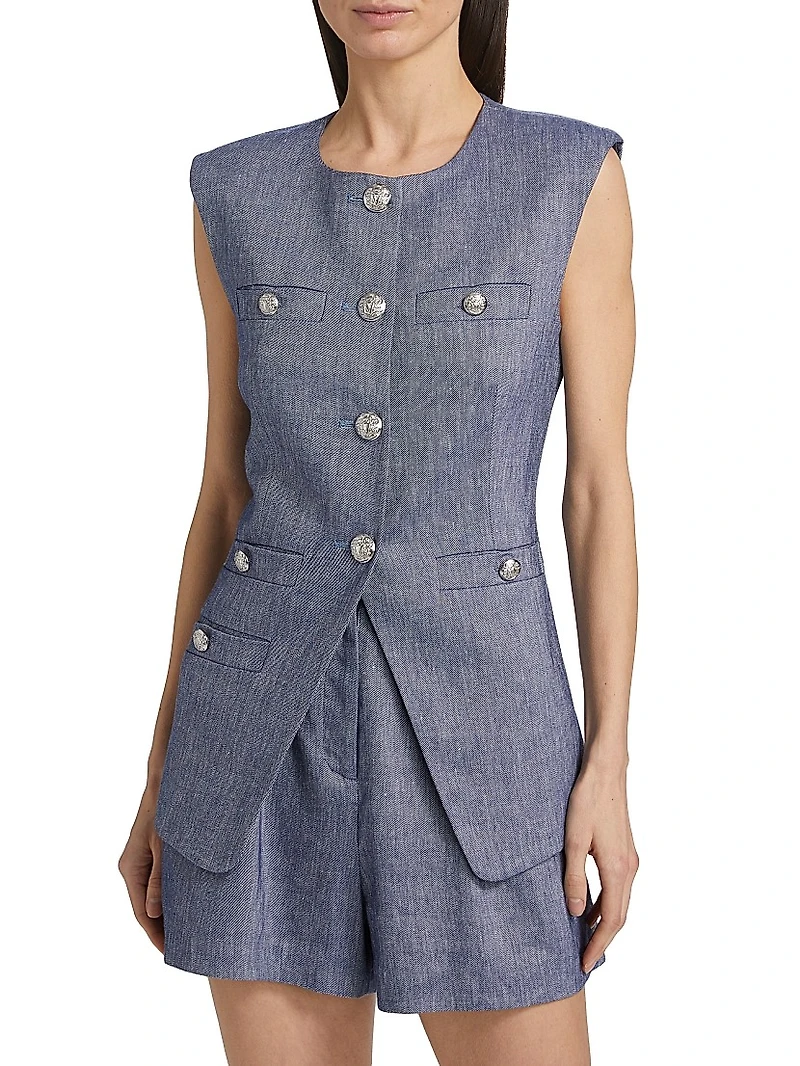Tamara Linen-Blend Vest