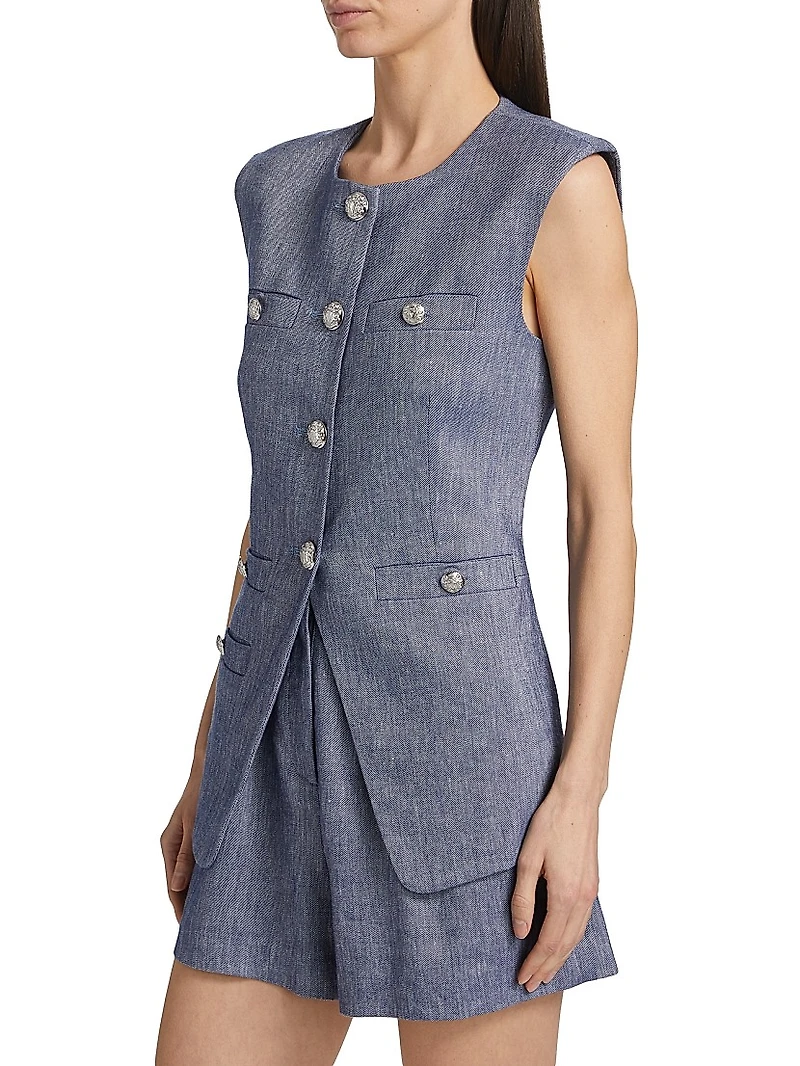 Tamara Linen-Blend Vest