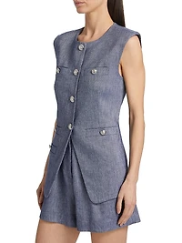 Tamara Linen-Blend Vest