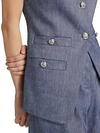 Tamara Linen-Blend Vest