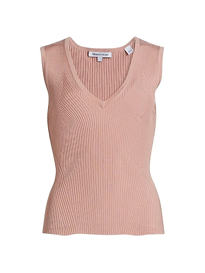 Sid Rib-Knit V-Neck Top