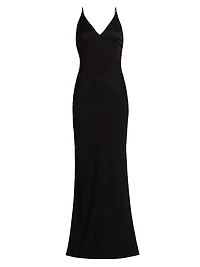 Francis Plunging V-Neck Maxi Slipdress