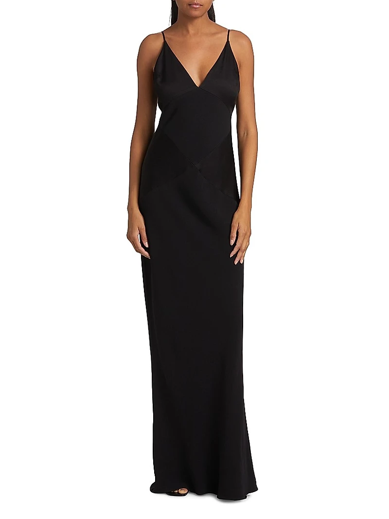 Francis Plunging V-Neck Maxi Slipdress