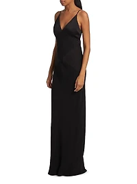 Francis Plunging V-Neck Maxi Slipdress