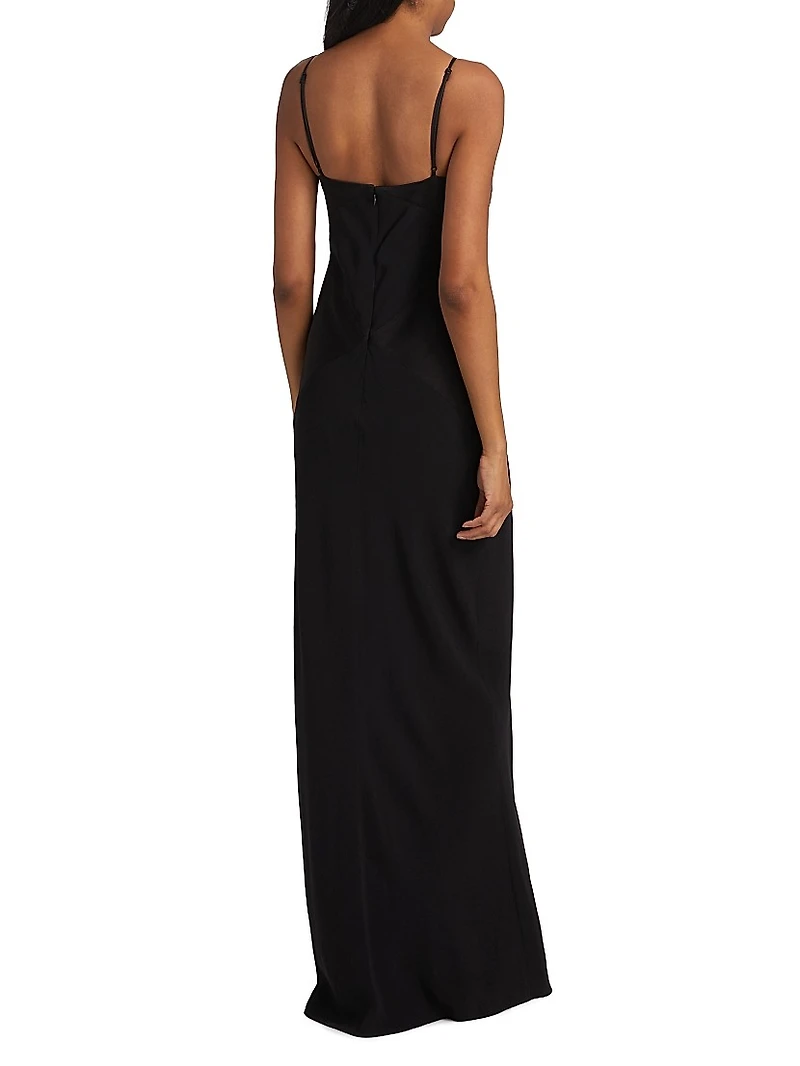Francis Plunging V-Neck Maxi Slipdress