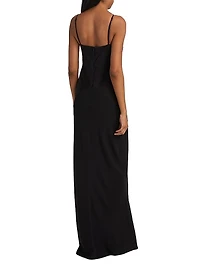 Francis Plunging V-Neck Maxi Slipdress