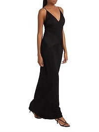 Francis Plunging V-Neck Maxi Slipdress
