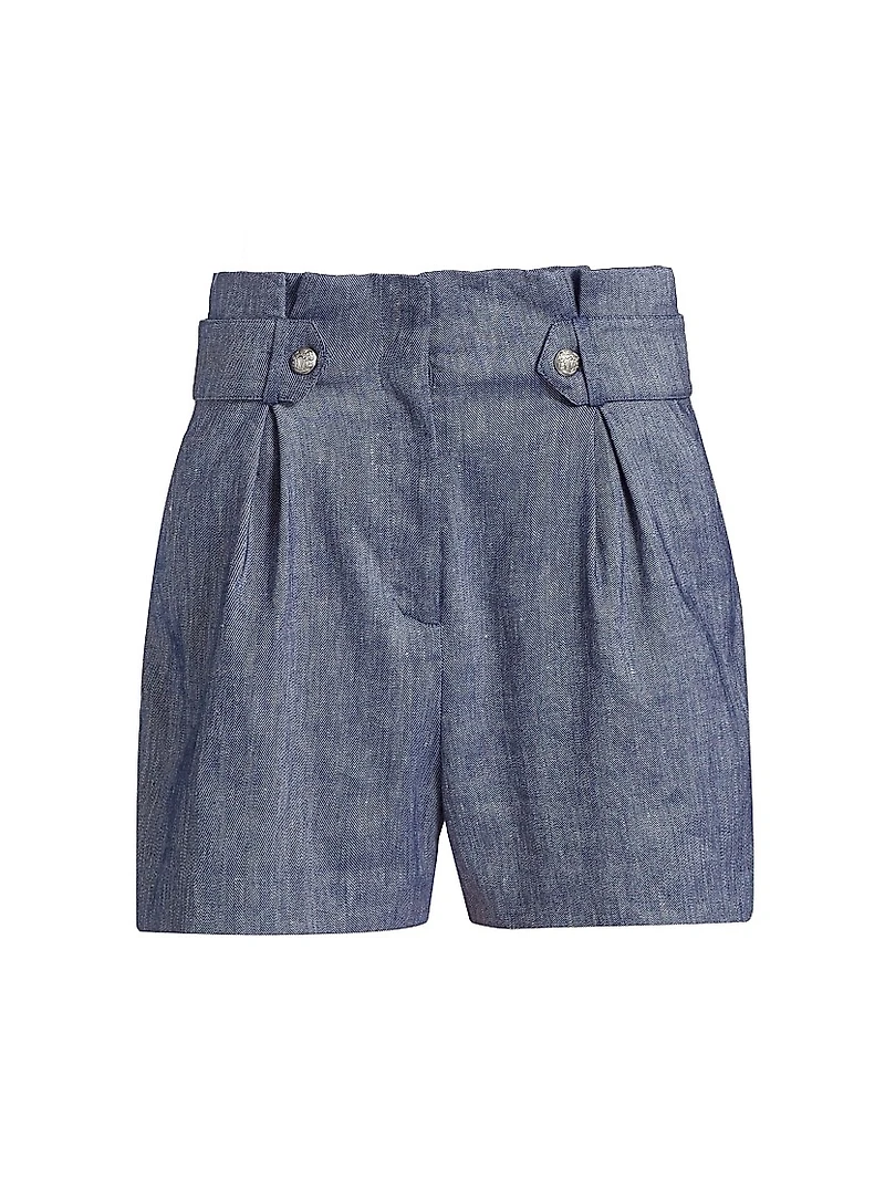 Runo Linen-Blend High-Waisted Shorts