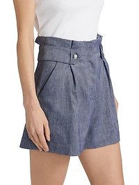 Runo Linen-Blend High-Waisted Shorts