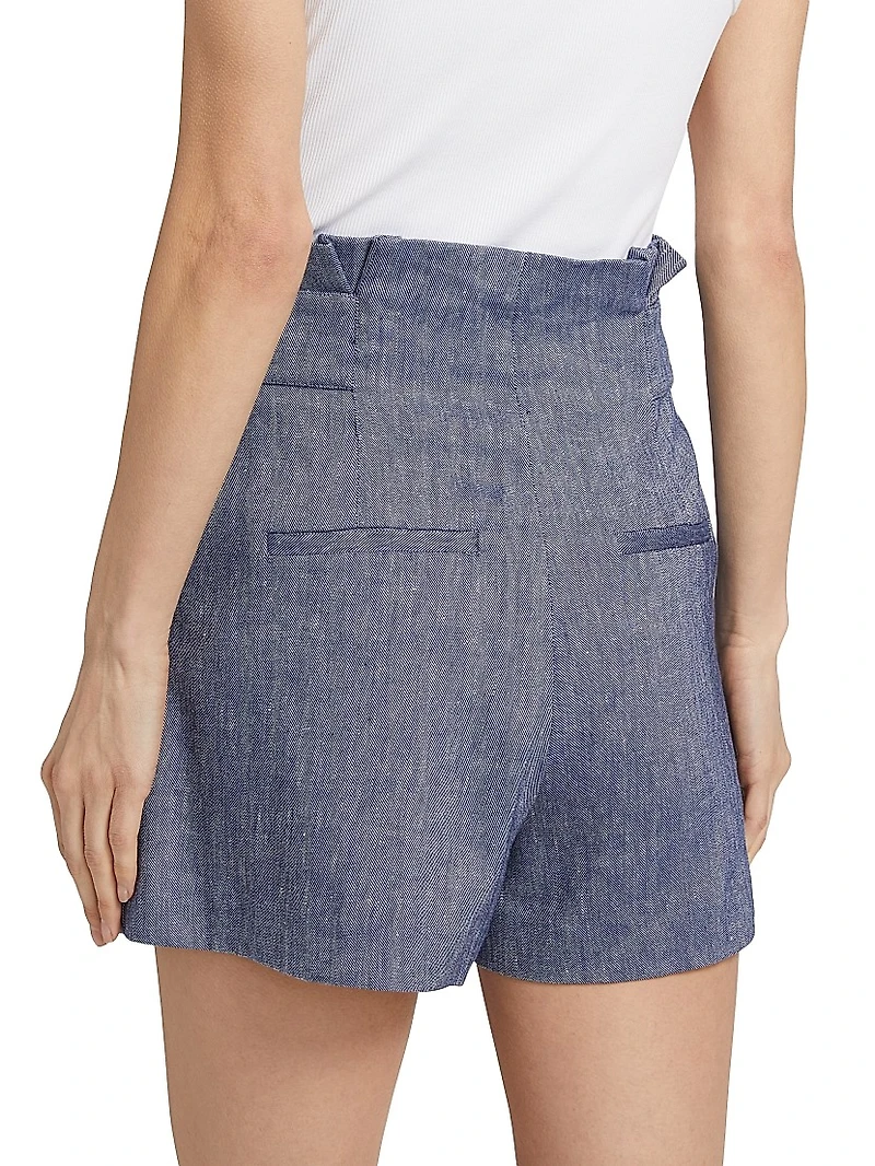 Runo Linen-Blend High-Waisted Shorts