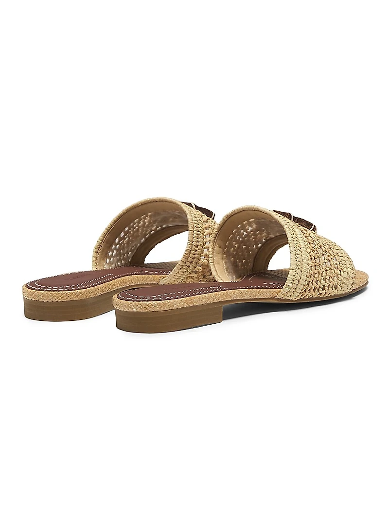 Delphi Raffia Flat Sandals
