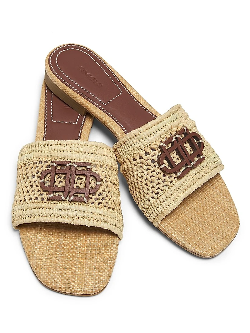 Delphi Raffia Flat Sandals