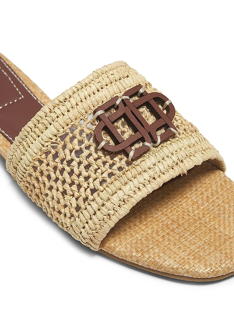 Delphi Raffia Flat Sandals