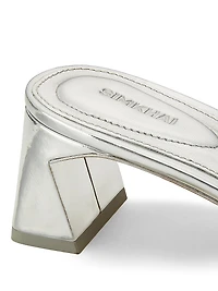 Monogram 50MM Metallic Leather Block-Heel Sandals