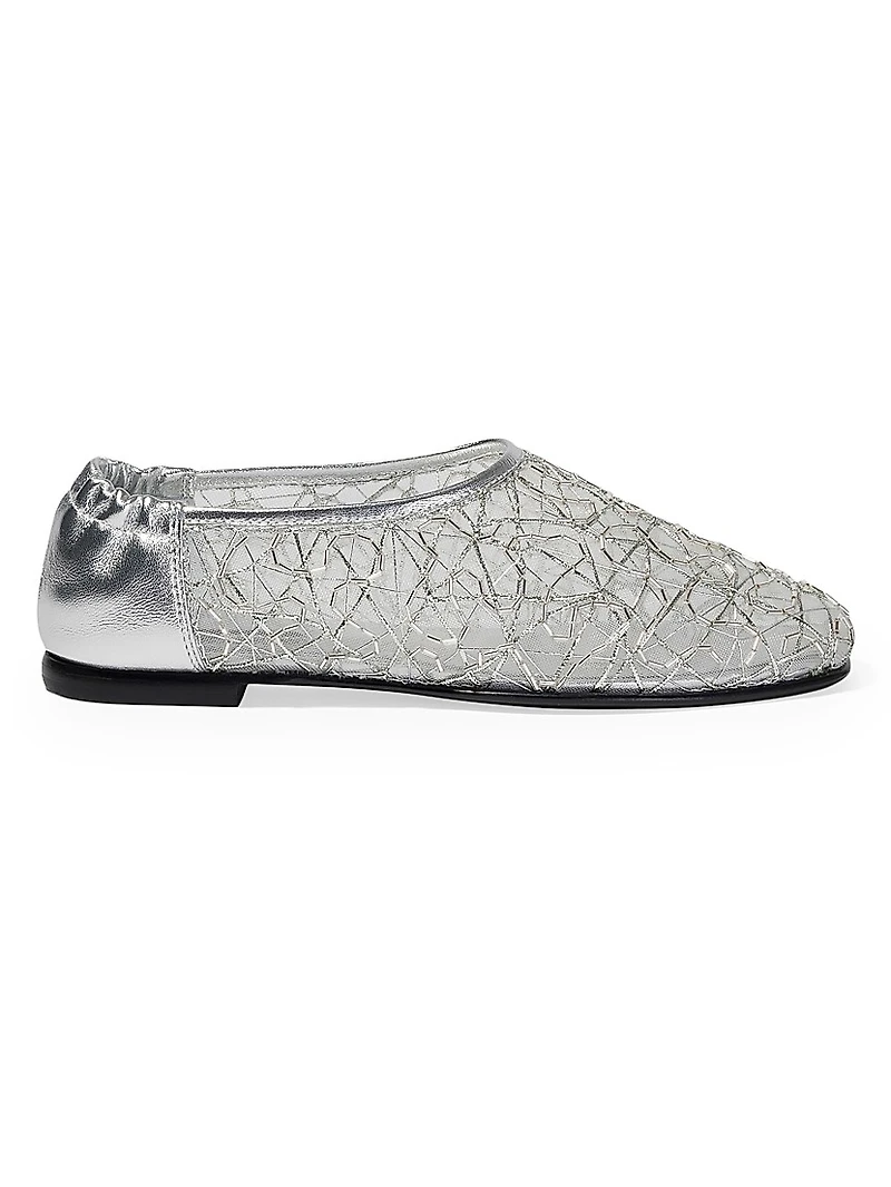 Eden Metallic Lace Ballet Flats