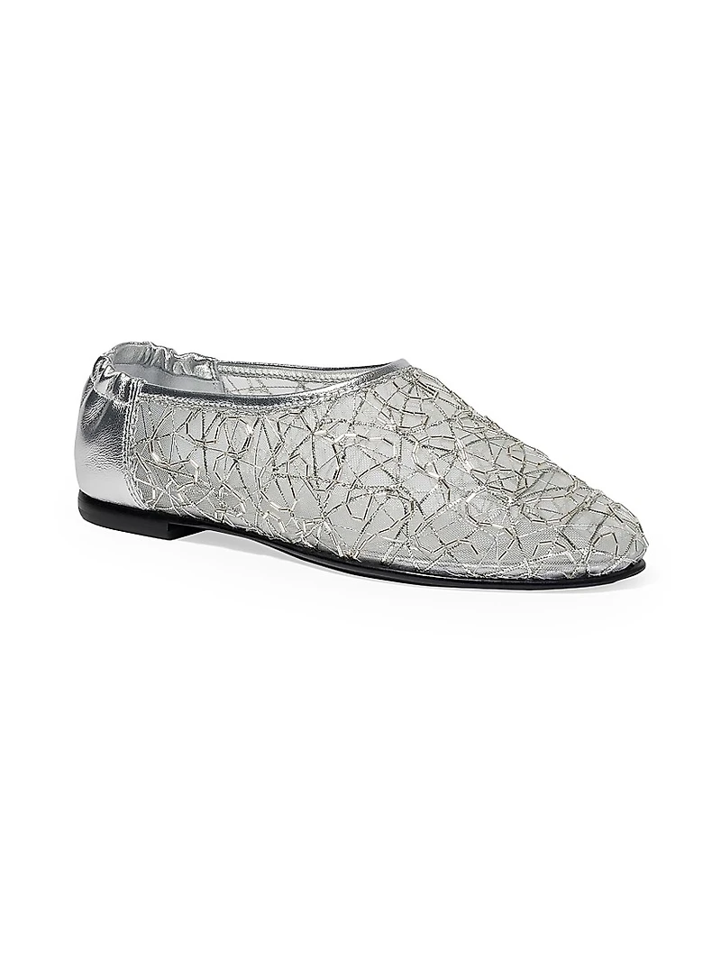 Eden Metallic Lace Ballet Flats