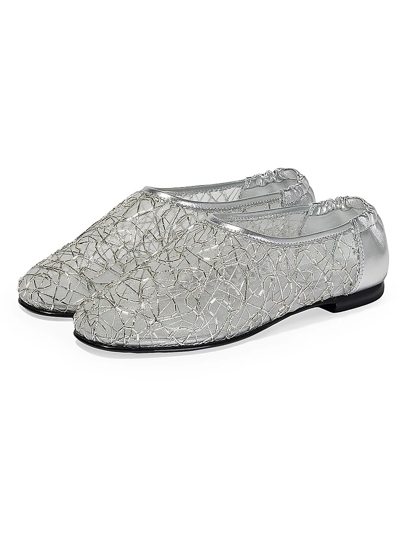 Eden Metallic Lace Ballet Flats