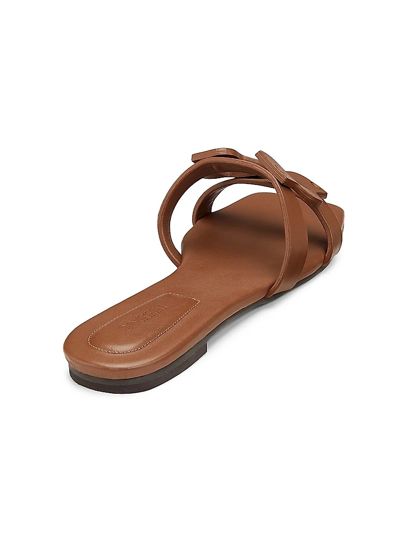 Monogram Leather Flat Slides