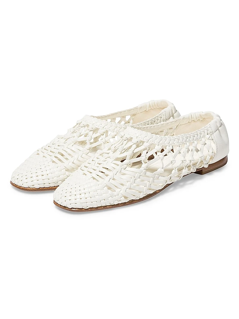 Eden Woven Leather Ballet Flats