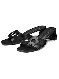 Monogram 50MM Leather Block-Heel Sandals
