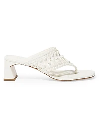 Alia 50MM Open Weave Block Heel Sandals