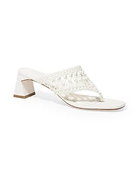 Alia 50MM Open Weave Block Heel Sandals