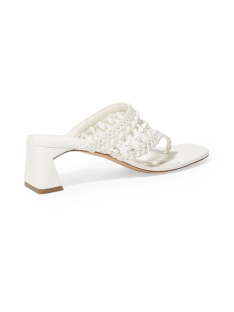 Alia 50MM Open Weave Block Heel Sandals