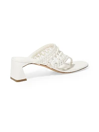 Alia 50MM Open Weave Block Heel Sandals
