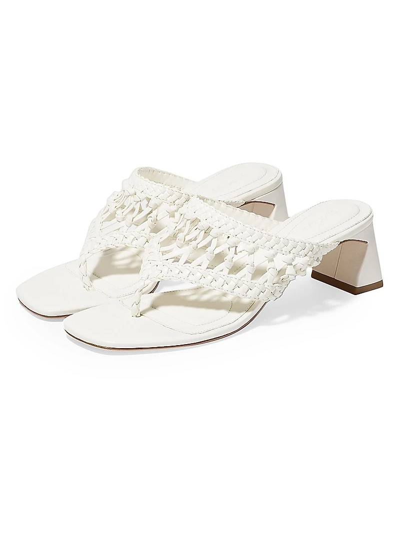 Alia 50MM Open Weave Block Heel Sandals