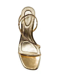 Bridget 75MM Metallic Leather Wedge Sandals