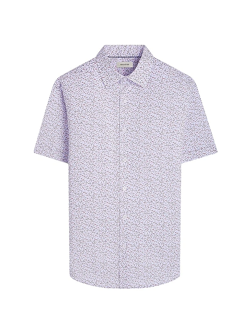 OohCotton Miles Geometric Stretch-Cotton Shirt