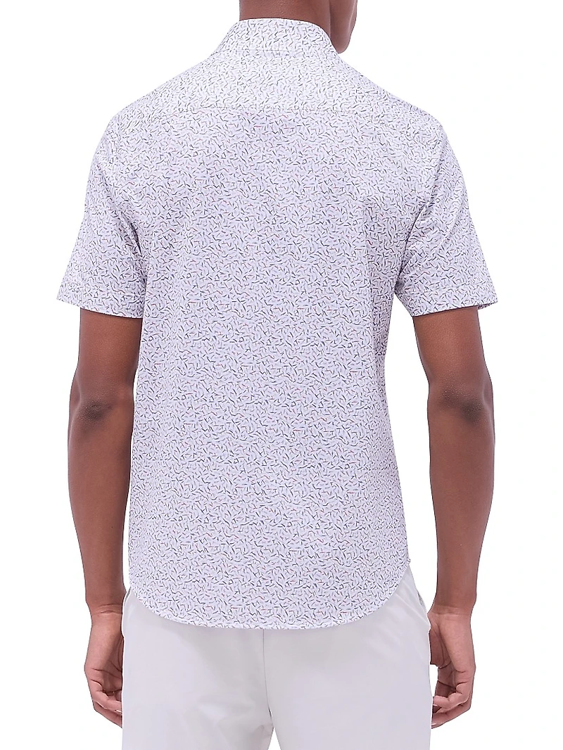 OohCotton Miles Geometric Stretch-Cotton Shirt