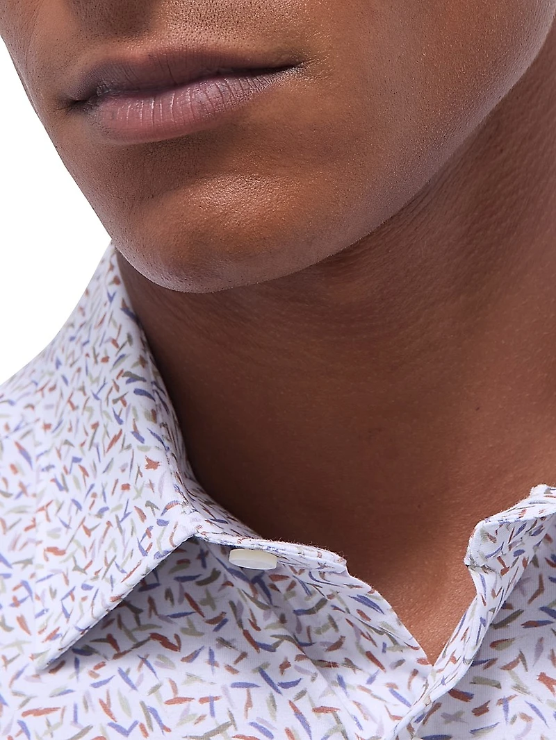 OohCotton Miles Geometric Stretch-Cotton Shirt
